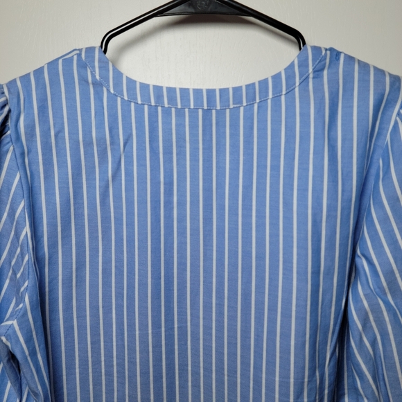 LOFT Blue Pinstripe Cotton Dress | LOFT Dress | Spring Dress | Size Small - Picture 9 of 9